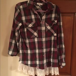 Button down plaid shirt