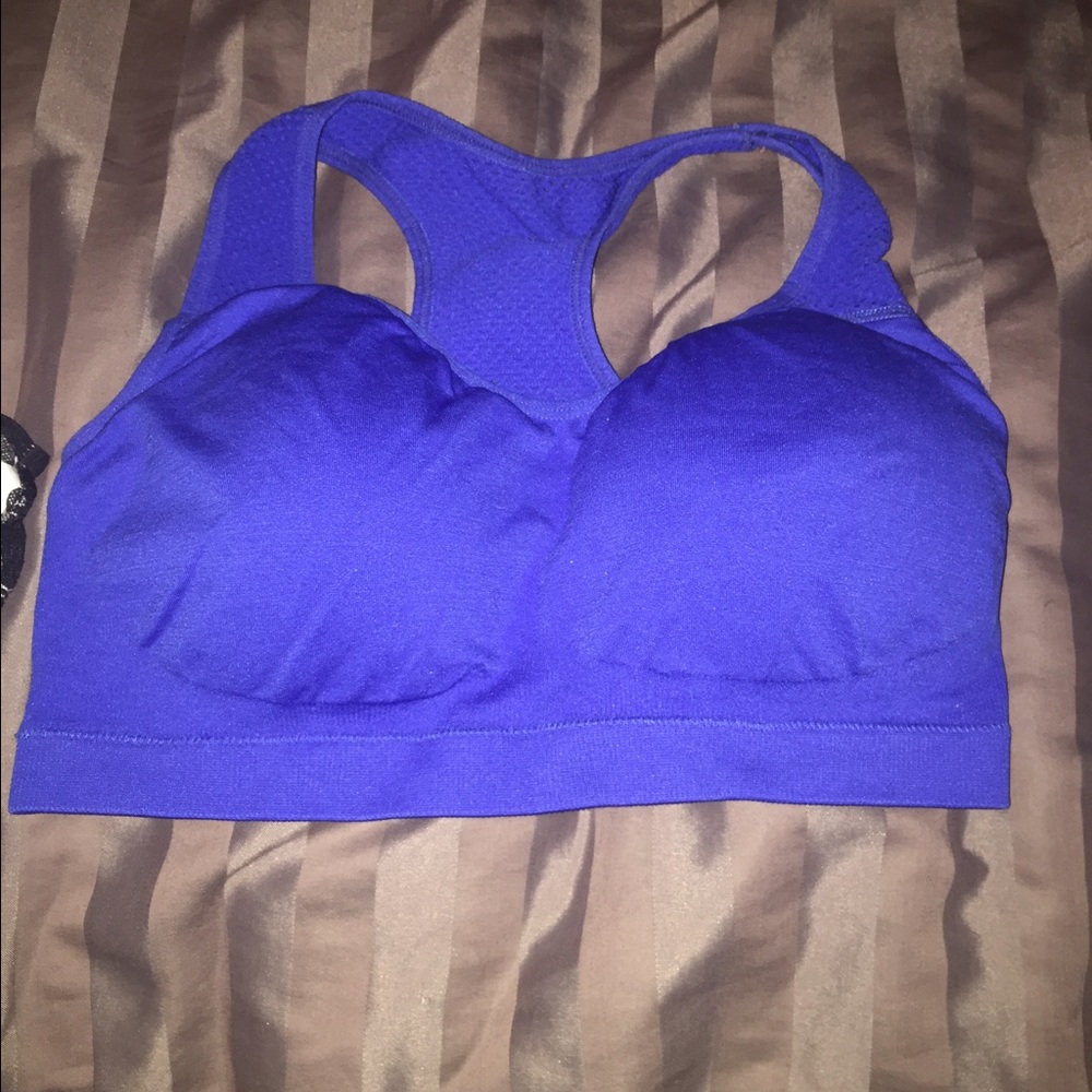 Blue sports bra