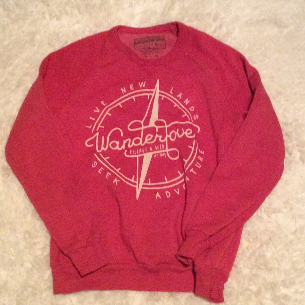 Red crewneck sweatshirt