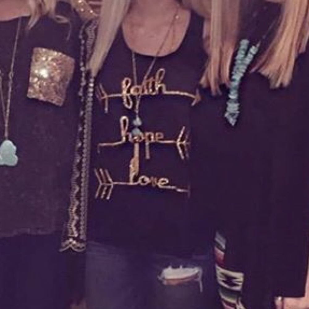 Black faith hope love tank top