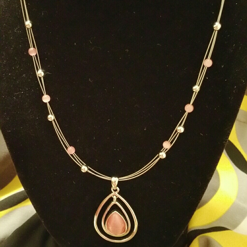 Pink teardrop necklace