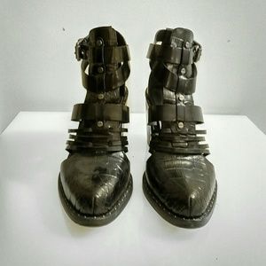 LUXURY REBEL Black Ankle Cut-Out Boots