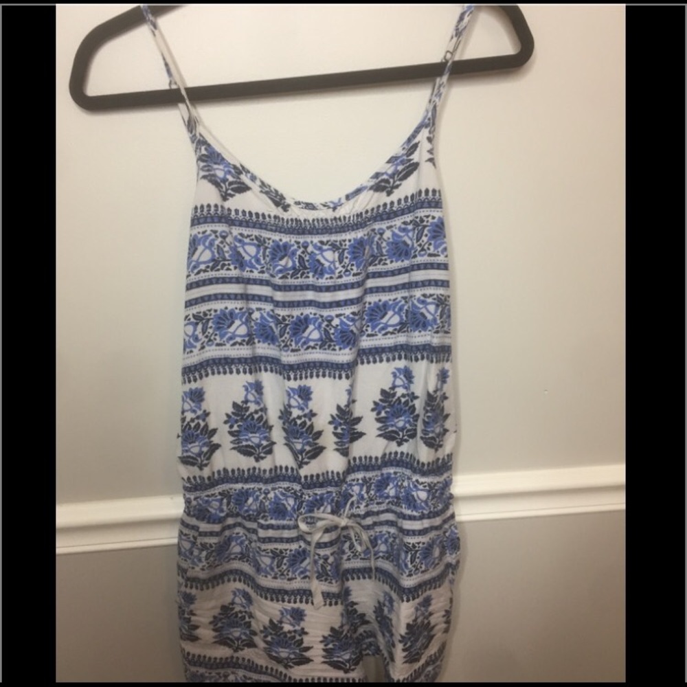 Blue and white romper