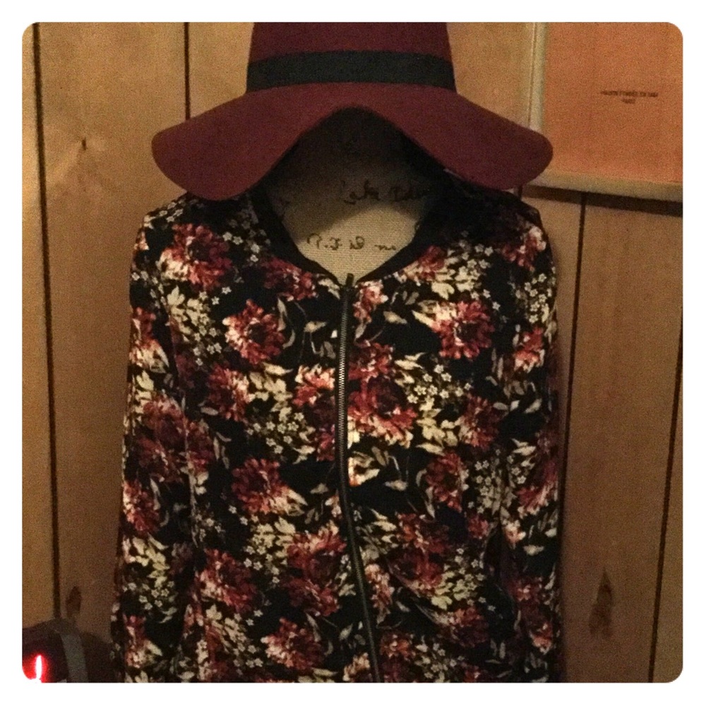 A floral bomber jacket