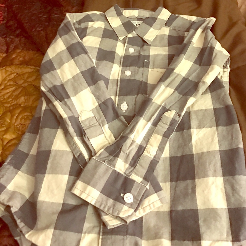 Children's Place Grey and white long sleeve shirt
