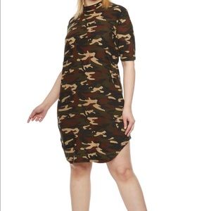 Plus size army T- shirt dress