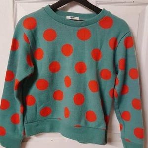 Blue orange polka dot sweater