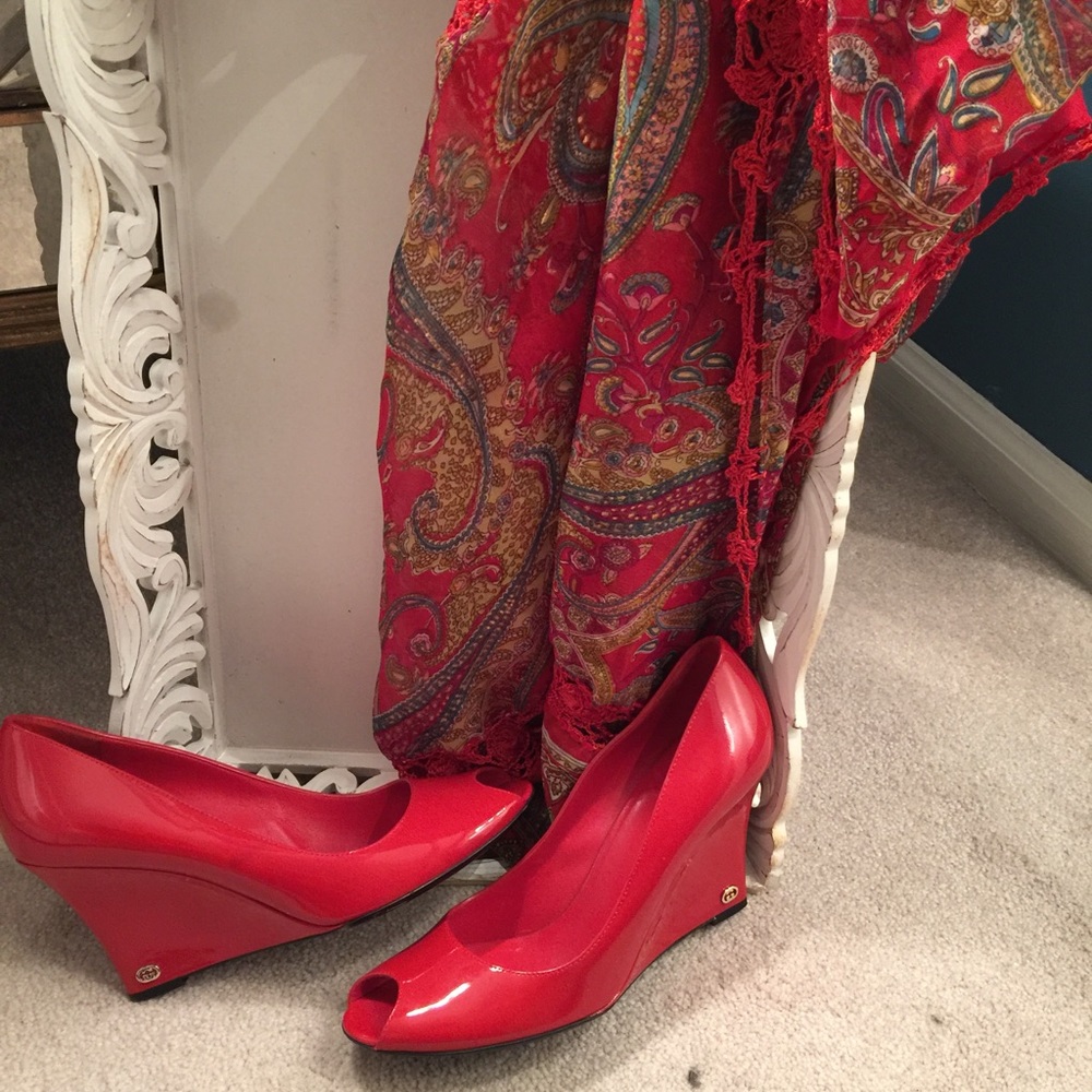 Gucci wedge Red Shoes