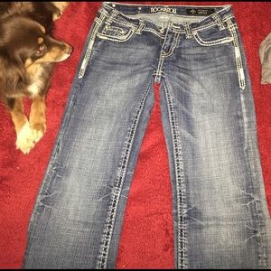 Rock & roll cowgirl riding Jean