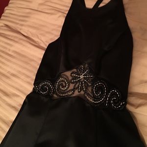 Black Evening Gown with Silver Design