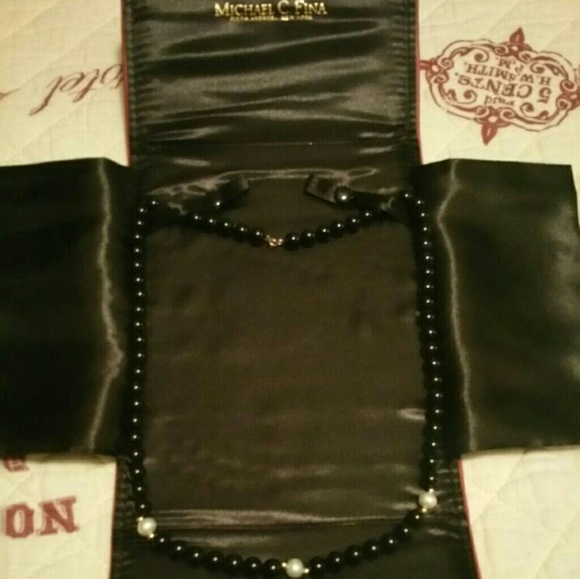 Jewelry - SOLD! Black Onyx Pearl Necklace