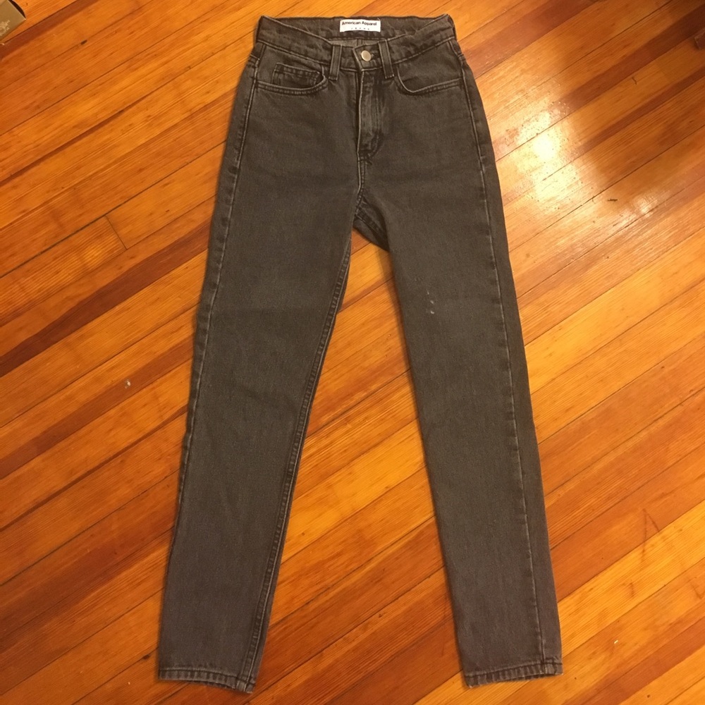American Apparel High Waist Jean Stone Wash Black