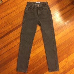 American Apparel High Waist Jean Stone Wash Black