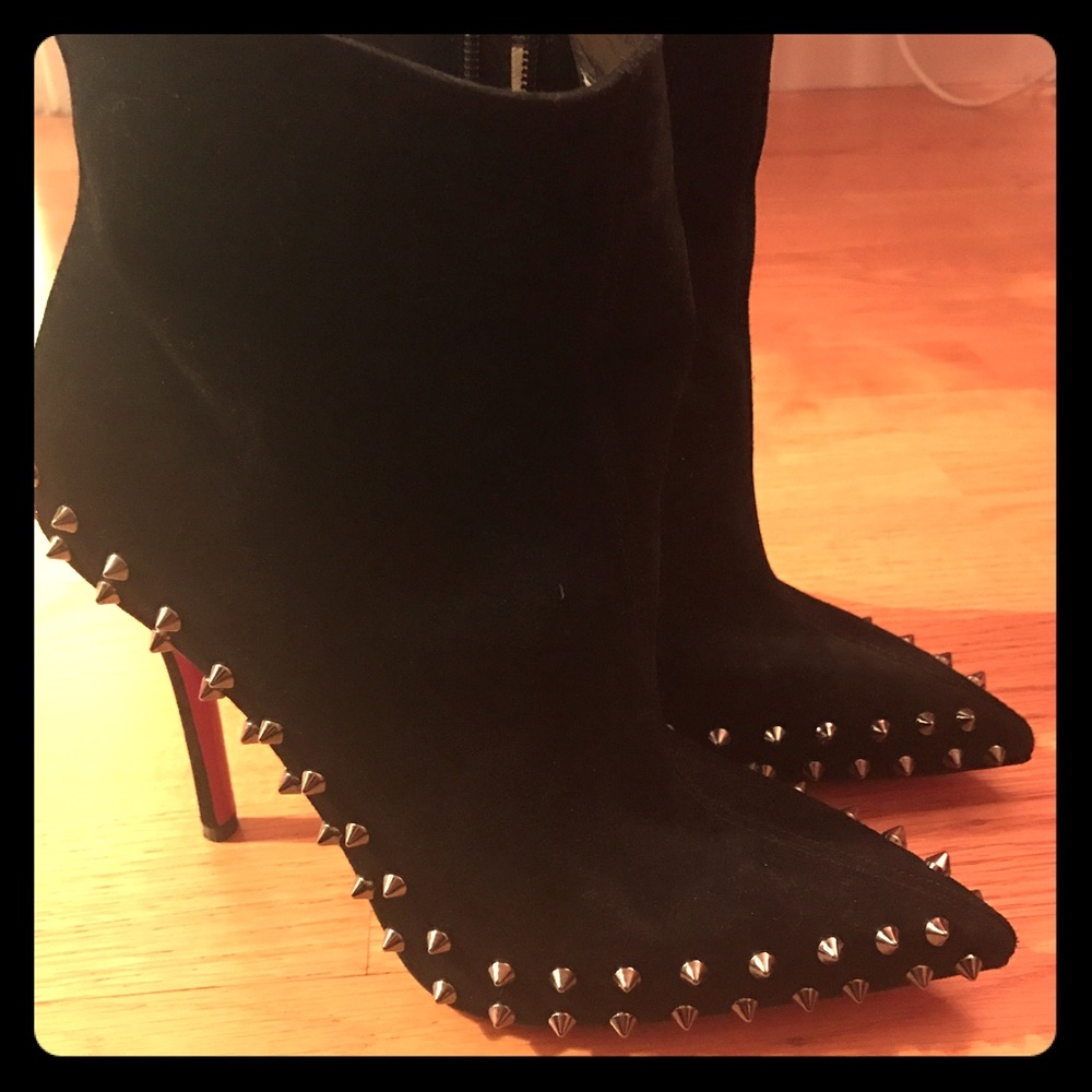 Christian louboutin spiked booties