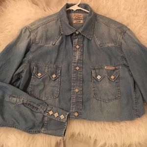 Lucky brand long sleeve jean shirt