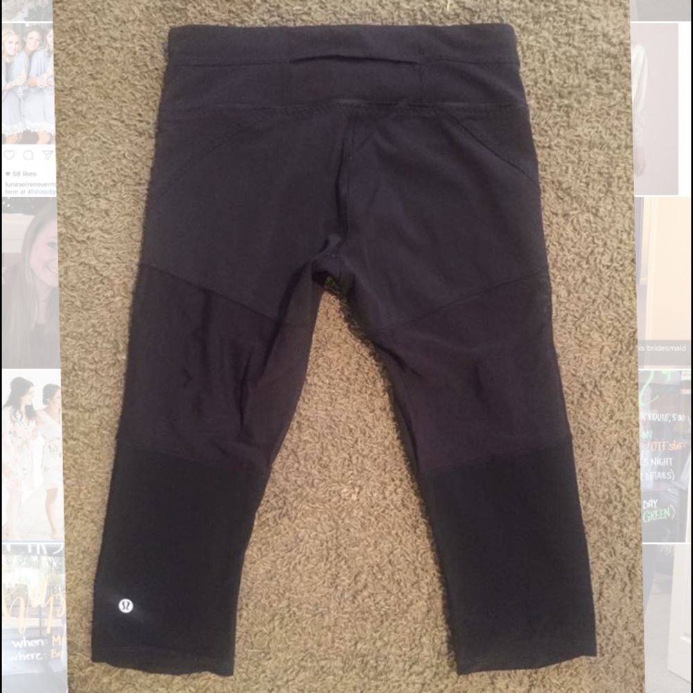 Lululemon crop sheer panel legging