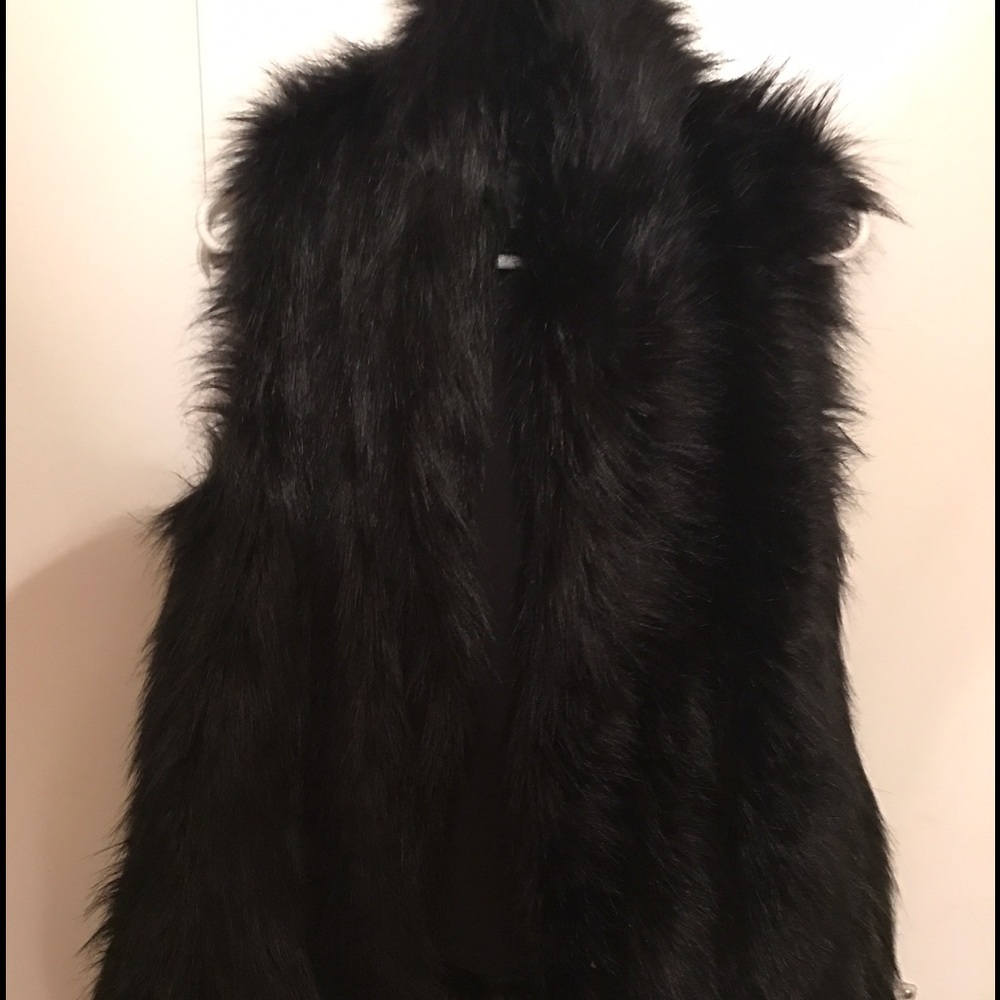 Sam Edelman black faux fur vest