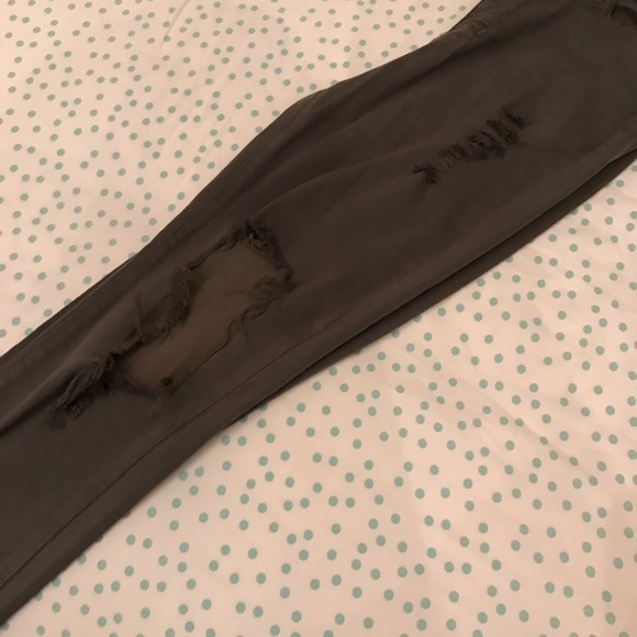 Army green high waisted distressed jegging/Jean - Picture 3 of 3