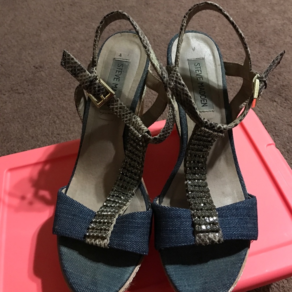 Blue jeans wedge sandals!