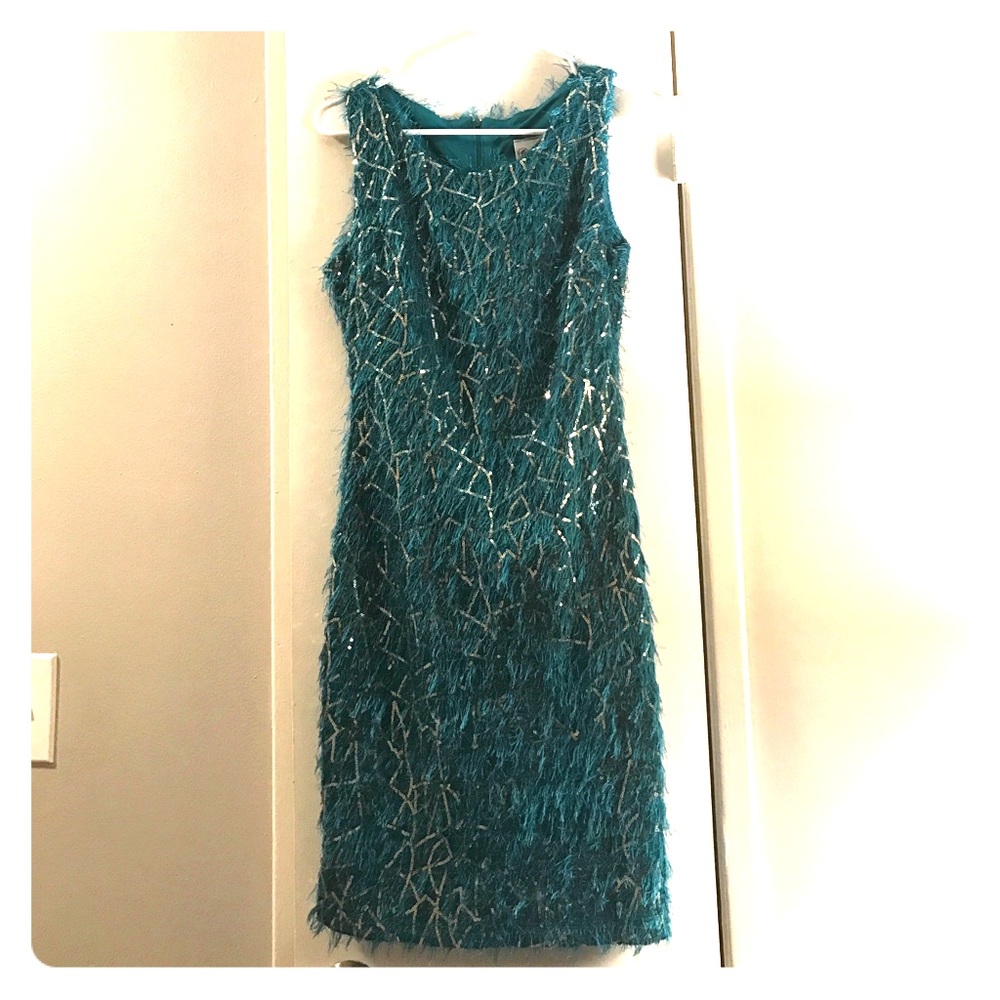 Turquoise and gold dress! Fun and flirty!