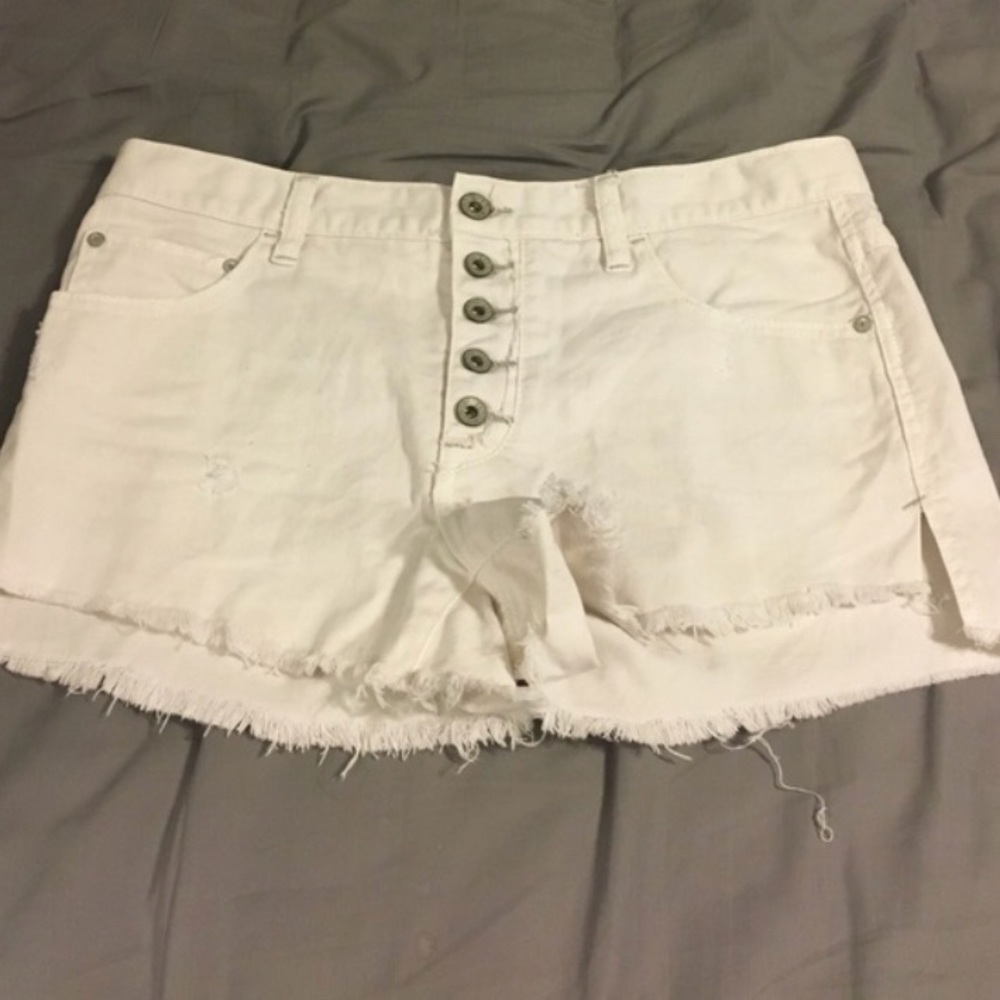 White Free people cut off shorts