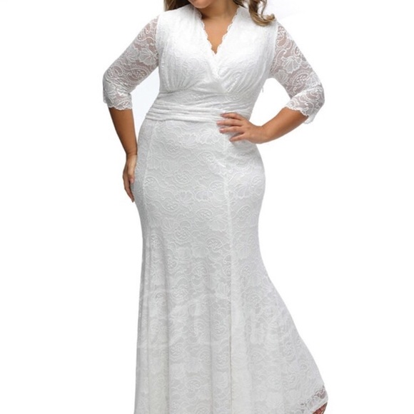 👰🏻White Lace Dress One of a Kind~Size 10/12 - Picture 2 of 3