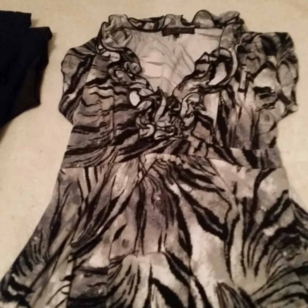 Black and white blouse