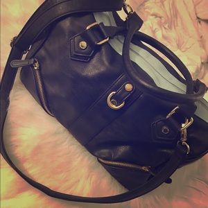 Steve Madden black and blue hand bag