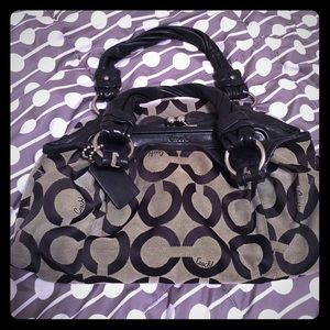 Black and gray Coach bag
