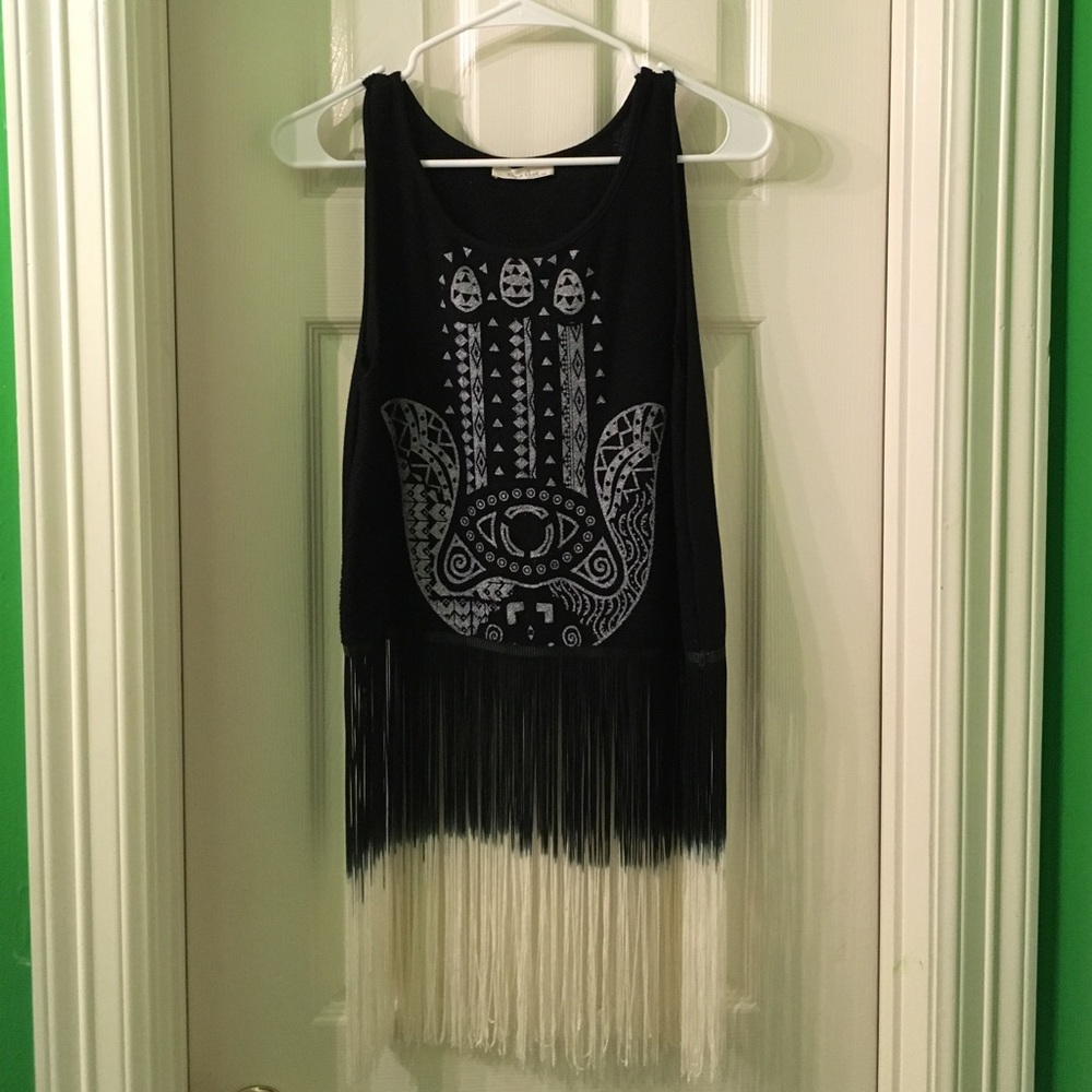 Blackbird Tassel Top with Hamsa Design