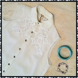 Sheer Lace Cutout Top