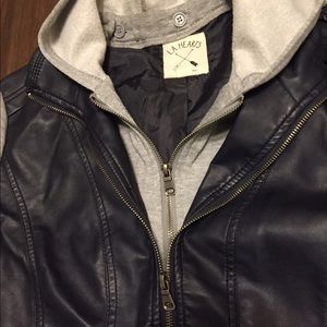 Faux Leather Jacket/Sweatshirt