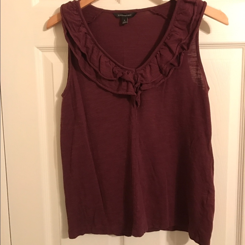 Burgundy Ruffle tank