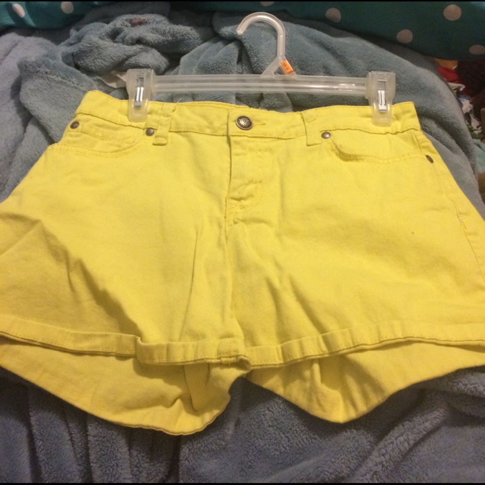 Yellow jean shorts