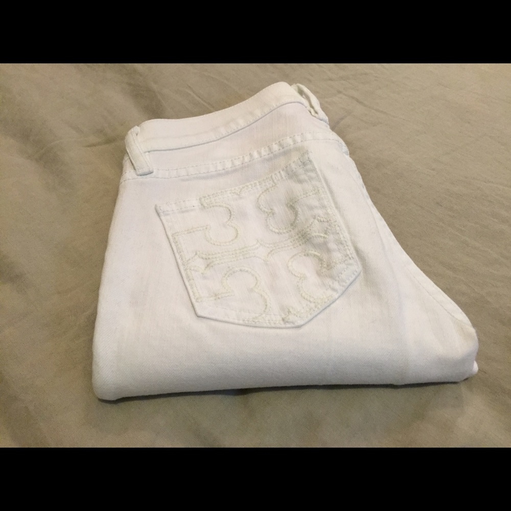 Tory Burch Stitched Super Skinny Jeans