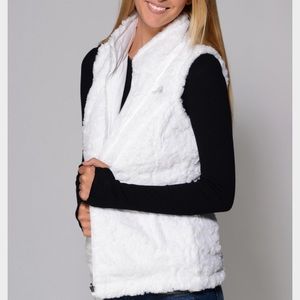 Woman's white north face fleece vest