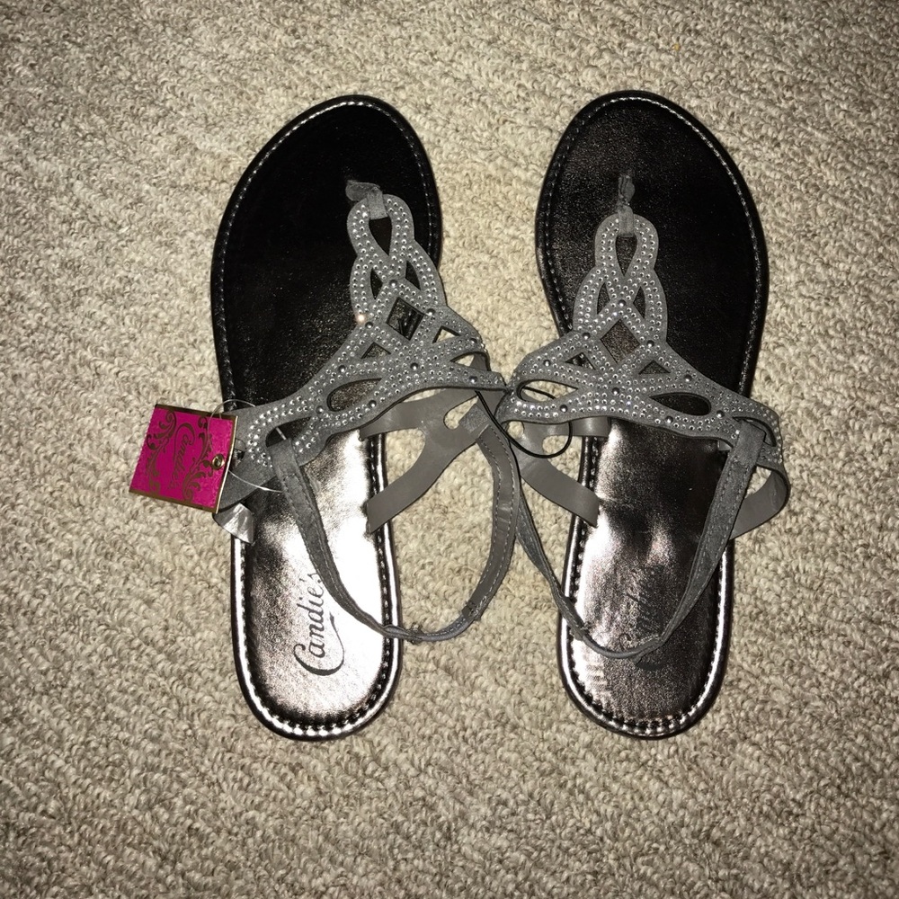 Candie's silver sandals