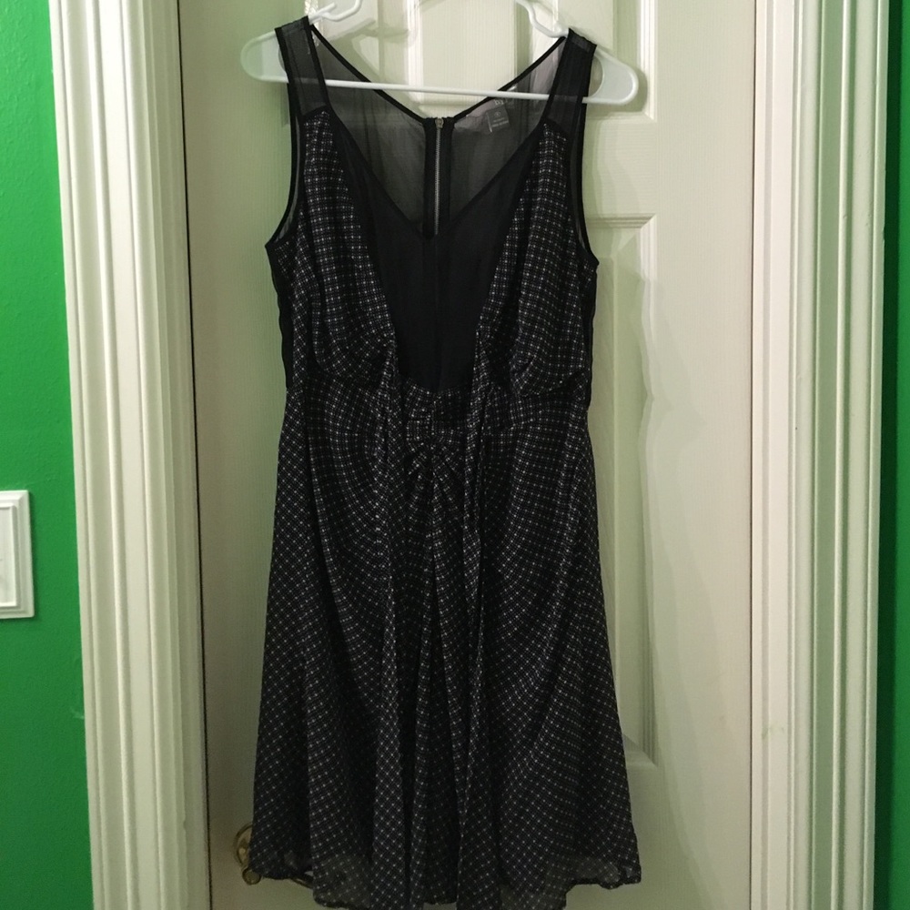 Vintage Black sheer dress with bow NWOT