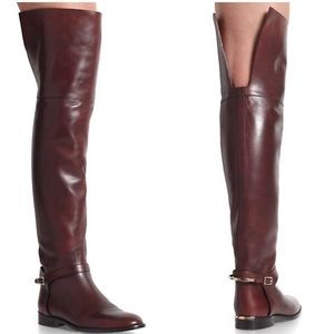 Burberry over the knee leather riding boots