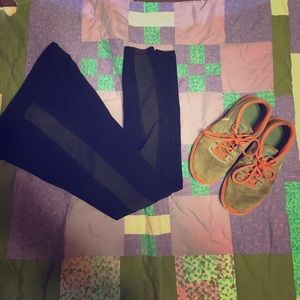 Black with gray sides leggings