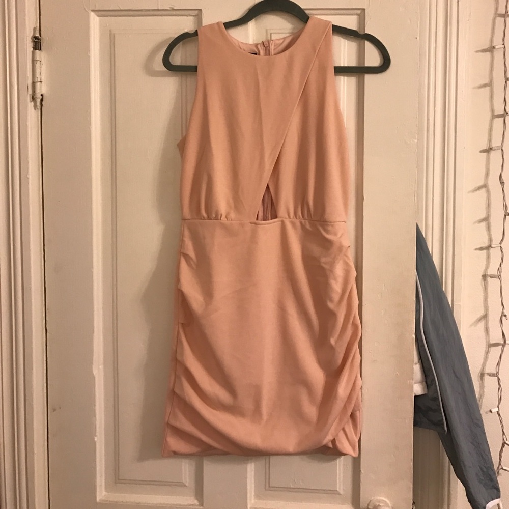 Peach cut out dress