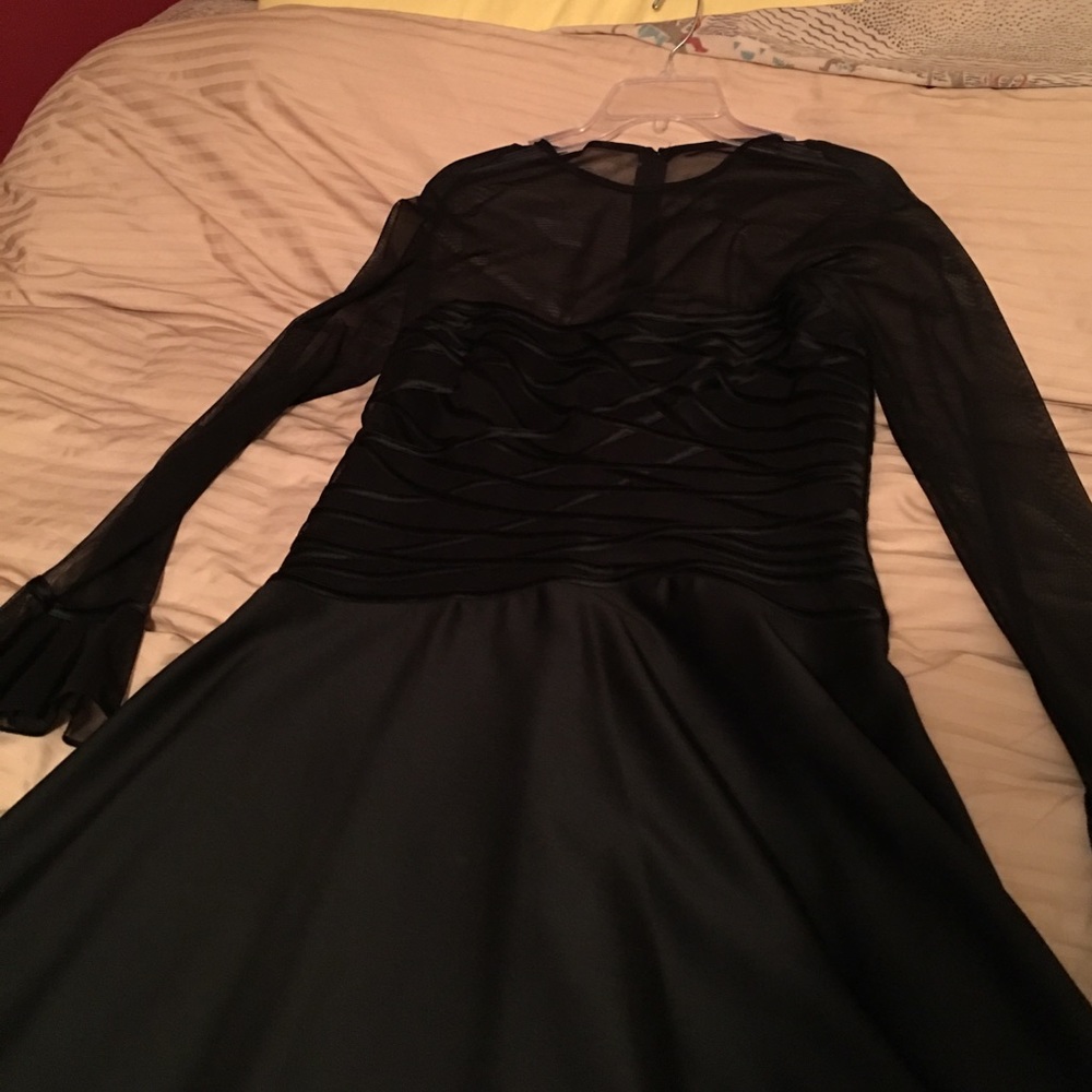 Black Gown Netting top and sleeves