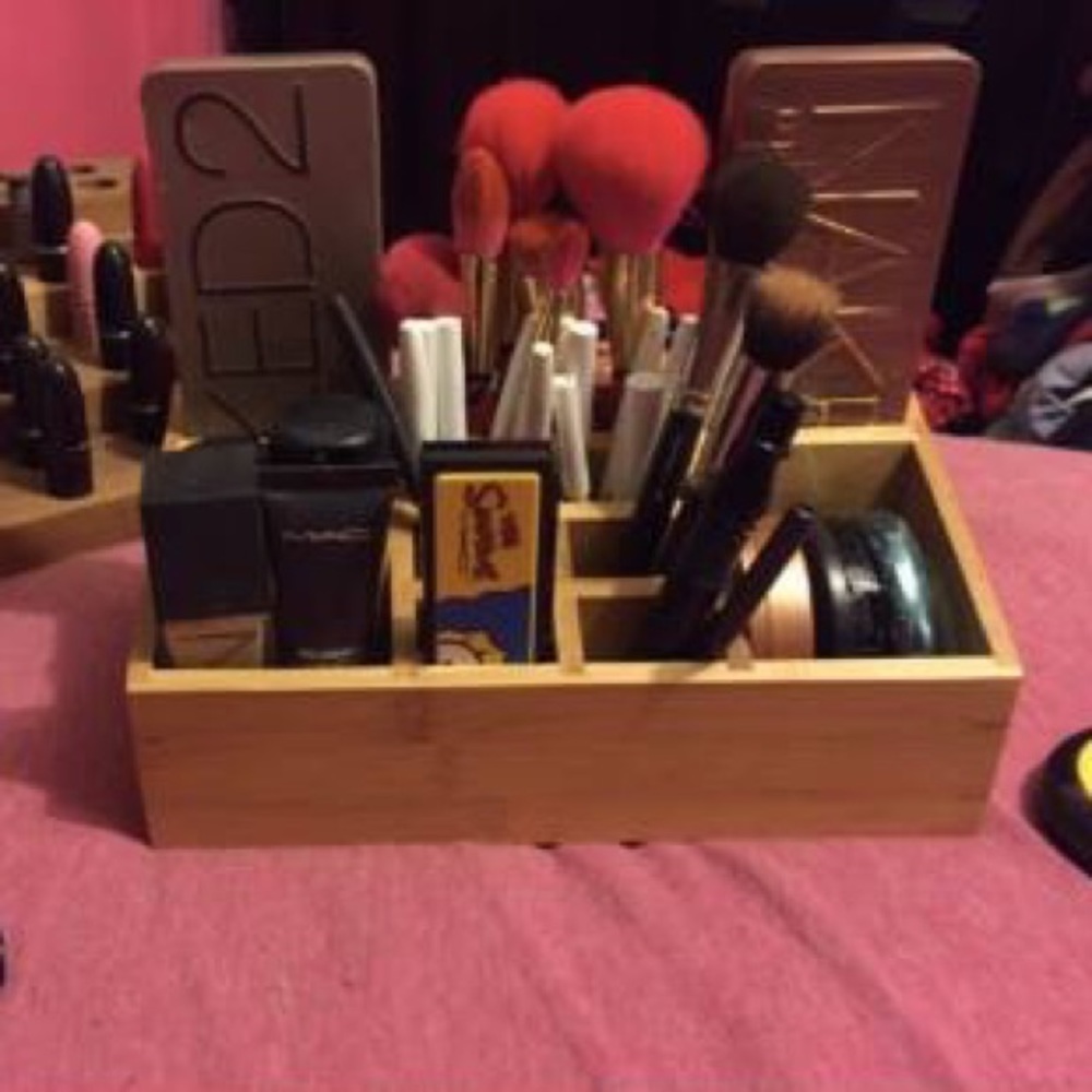 Bamboo make up organizer. Brand new!