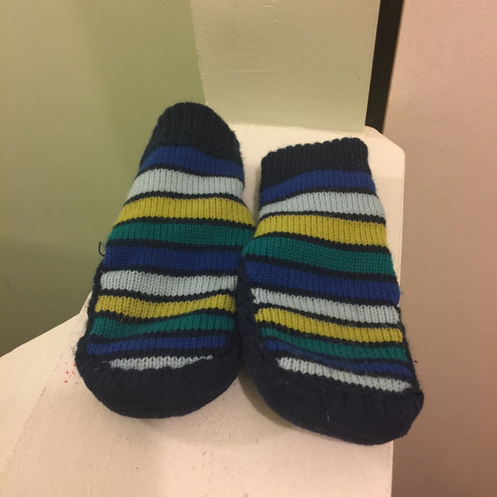 Boys striped moccasin Slippers!!