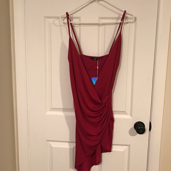 "Drape Wrap Mini Dress" - Picture 2 of 3