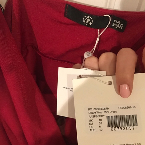 "Drape Wrap Mini Dress" - Picture 3 of 3