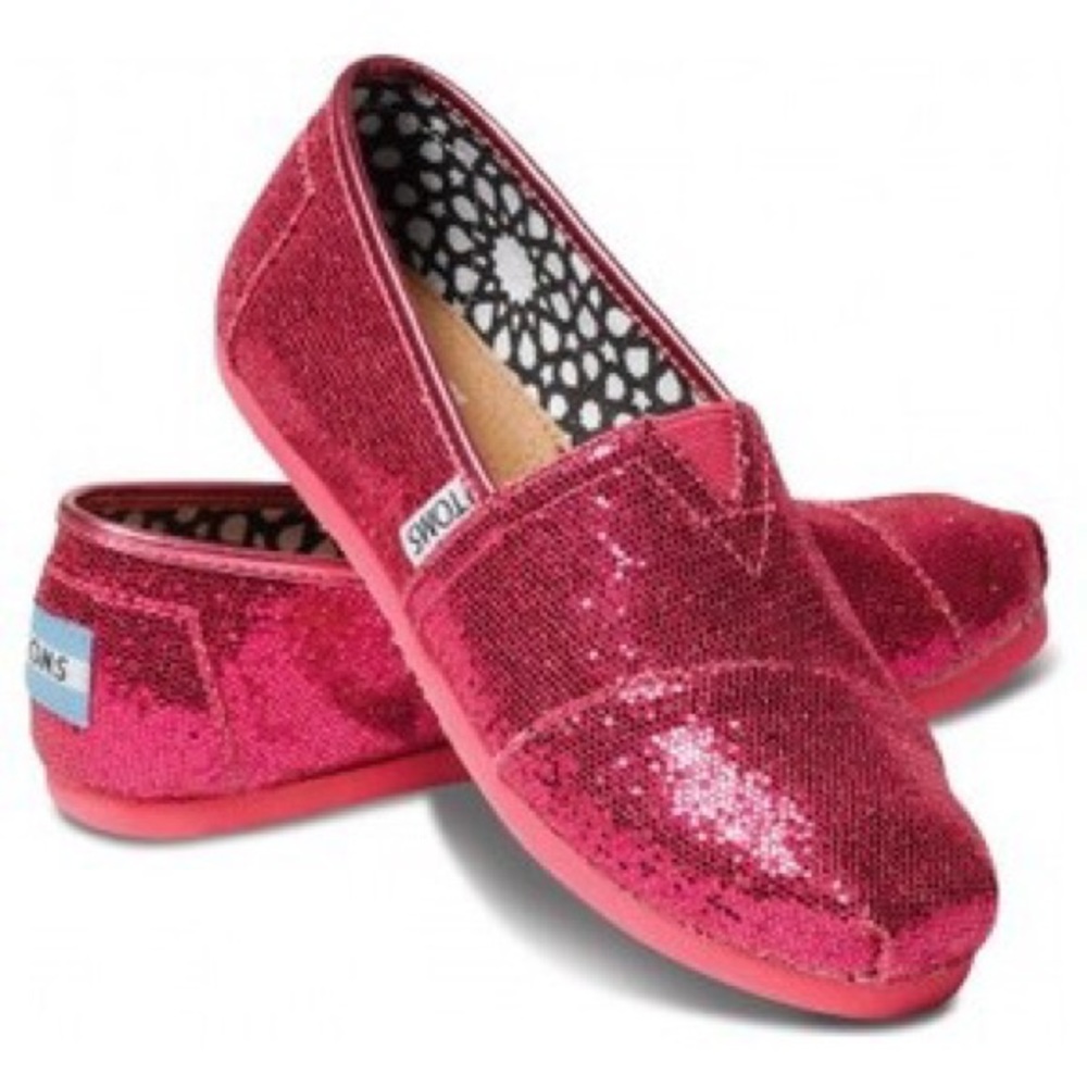 New Youth 5.5 pink glitter TOMS