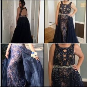 Navy blue 2016 Prom dress