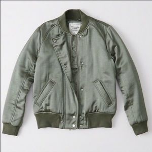Abercrombie and Fitch Soft Satin Bomber Jacket