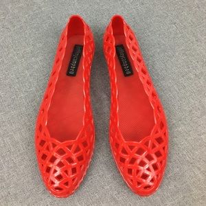 Jeffery Campbell Red Jellies Flats Jelly Shoes